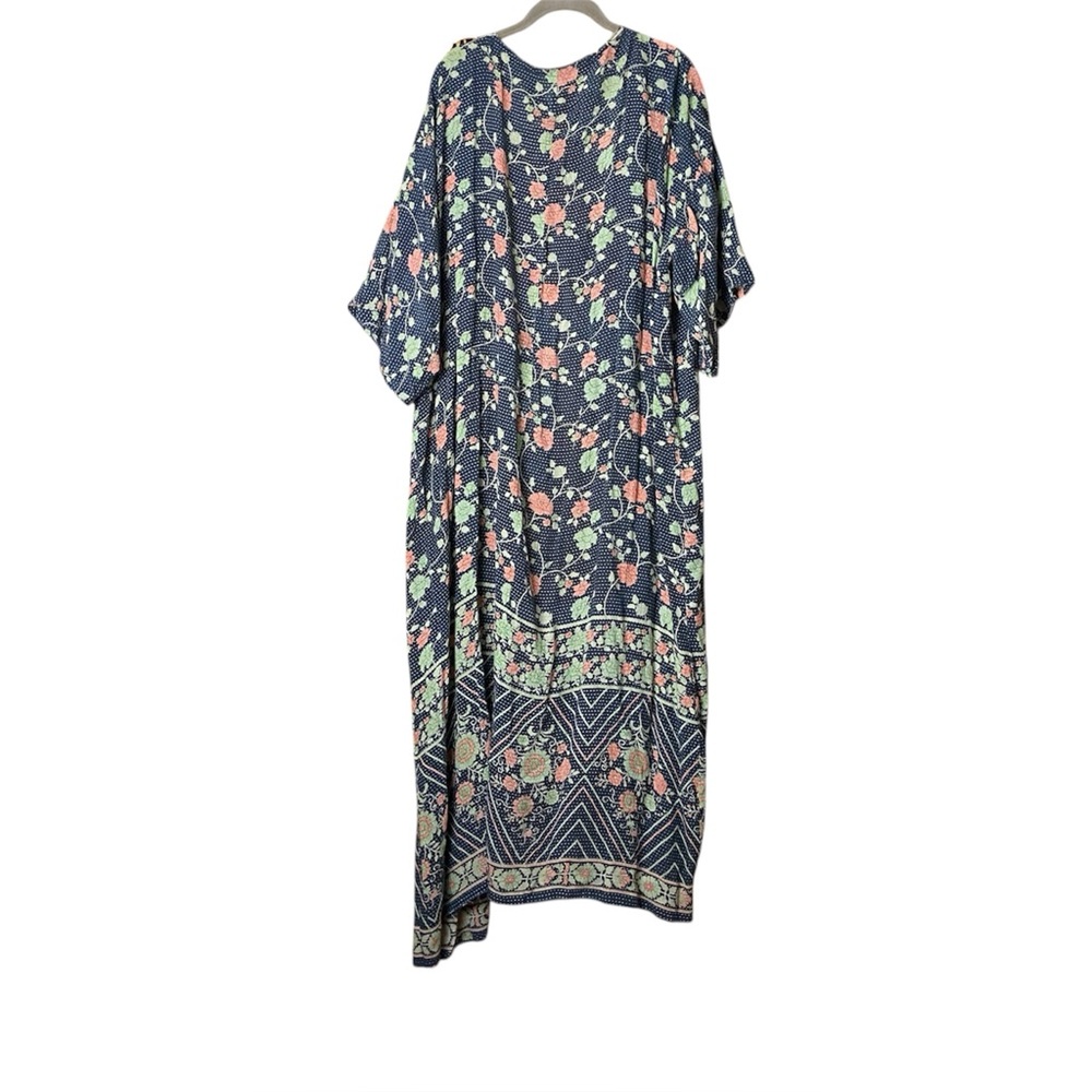 Free People Boho Floral Open Front Long Festival Kimono Womens XS FP One - Picture 2 of 3